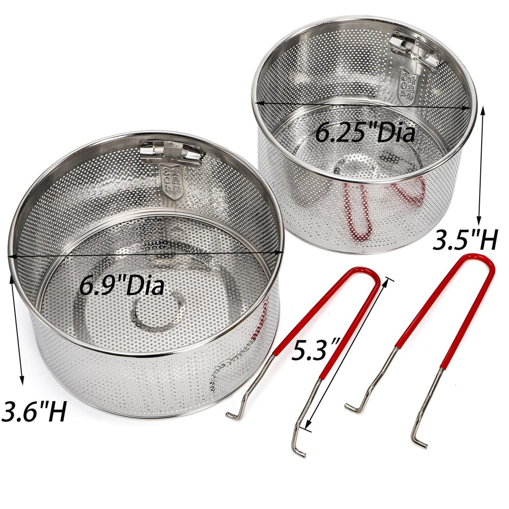 Set of 2 Stainless Steel Pasta Strainers with Removable Handle E7267