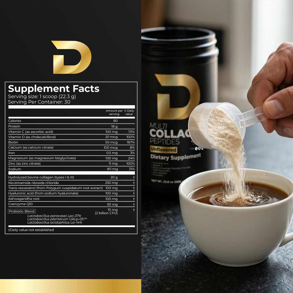 Multi Collagen Peptides Powder Unflavored 30 Servings K123