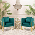Velvet Accent Chairs Set of 2 Green P8902