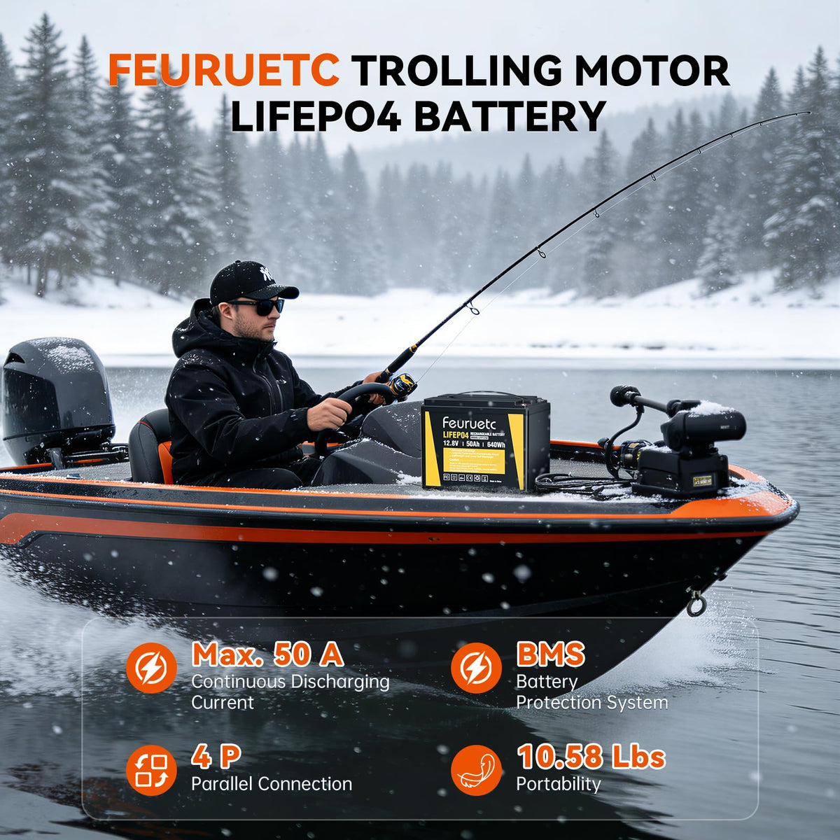 12V 50Ah LiFePO4 Lithium Battery with 50A BMS N338690