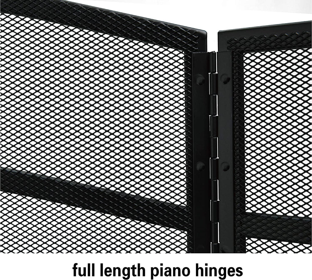 3 Panels Fireplace Screen with Arch Frame Black G95618