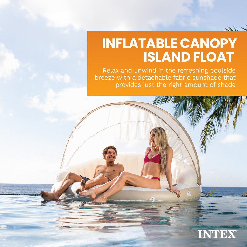 Inflatable Pool Float Lounge with Sunshade G71859