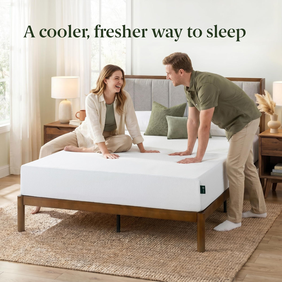 8 Inch Green Tea Cooling Gel Memory Foam Mattress Twin Q9364
