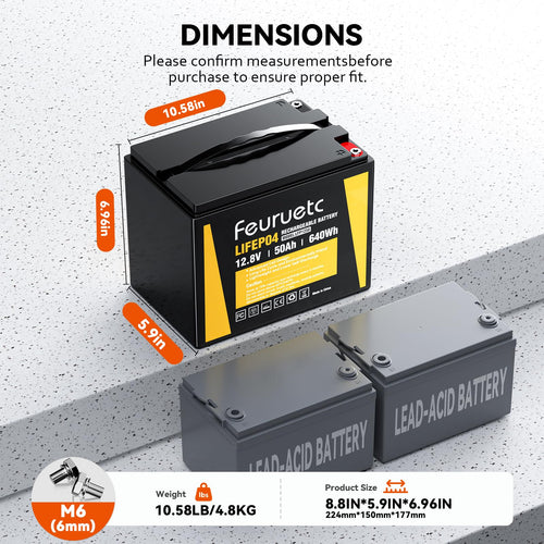 12V 50Ah LiFePO4 Lithium Battery with 50A BMS N338690