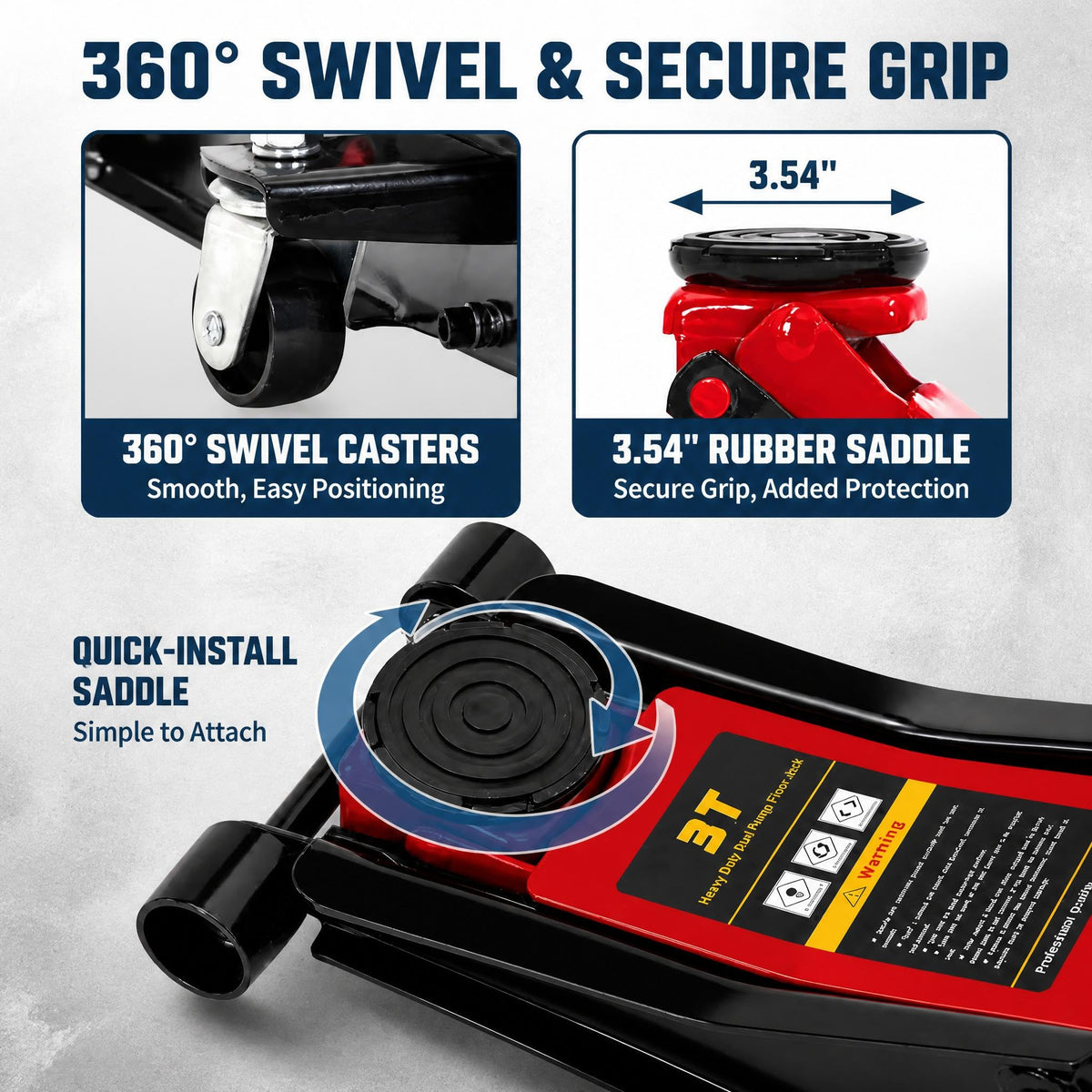 3 Ton Low Profile Steel Hydraulic Floor Jack K33244