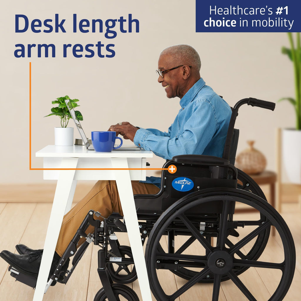 Lightweight Wheelchair with 18" Wide Seat and 300 lb. Weight Capacity J594836