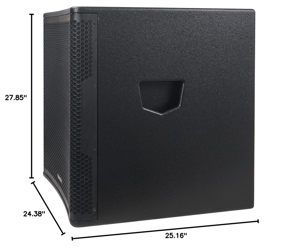 18" 1600W Powered PA/DJ Subwoofer with Class-D Amplifier, Birch Plywood, Black F221