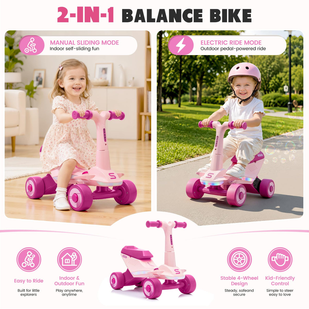Electric Baby Balance Bike with Bubble Machine K612712