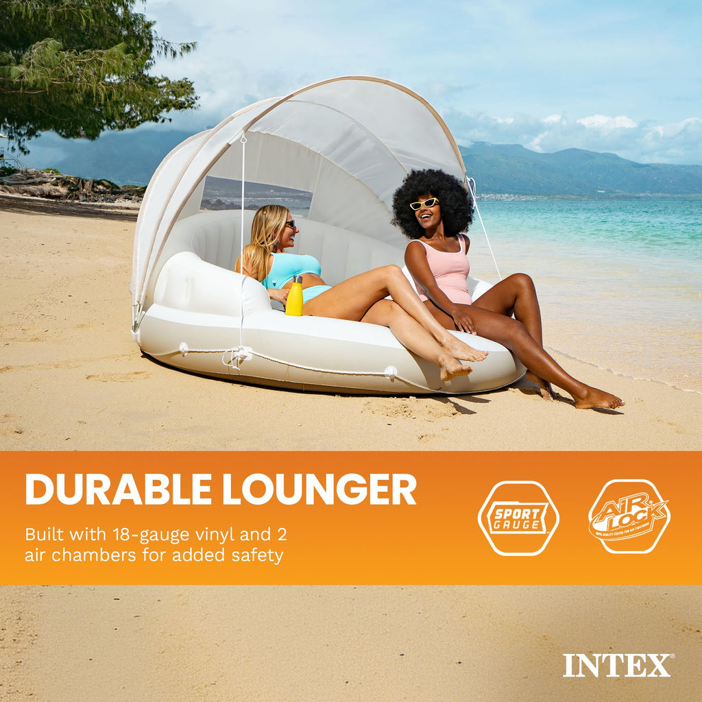 Inflatable Pool Float Lounge with Sunshade G71859
