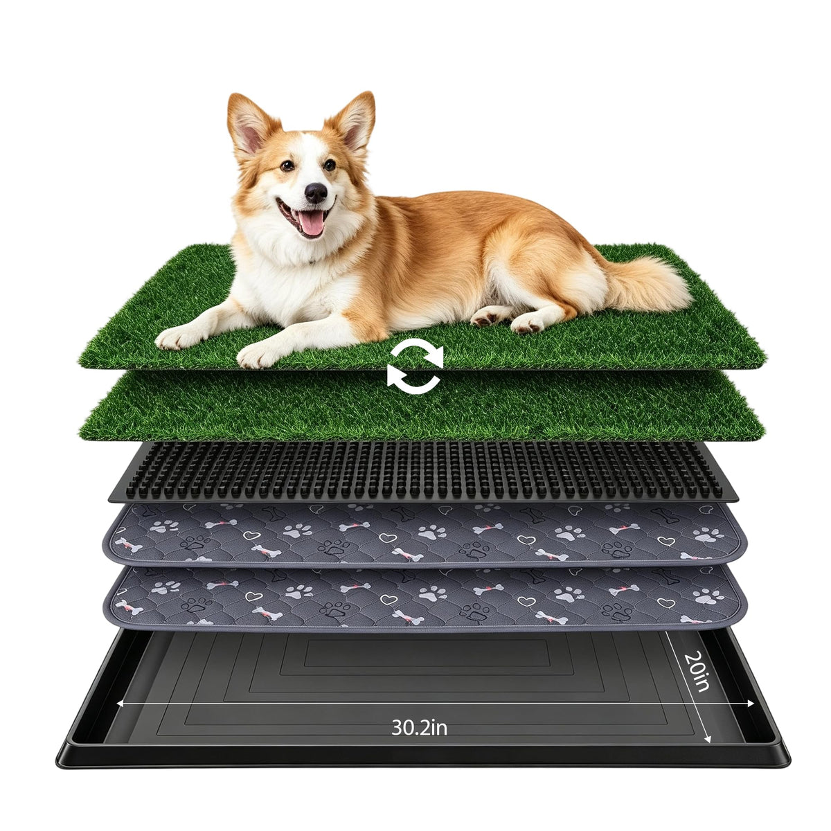 Dog Grass Pad with Tray 30"x20" K685388