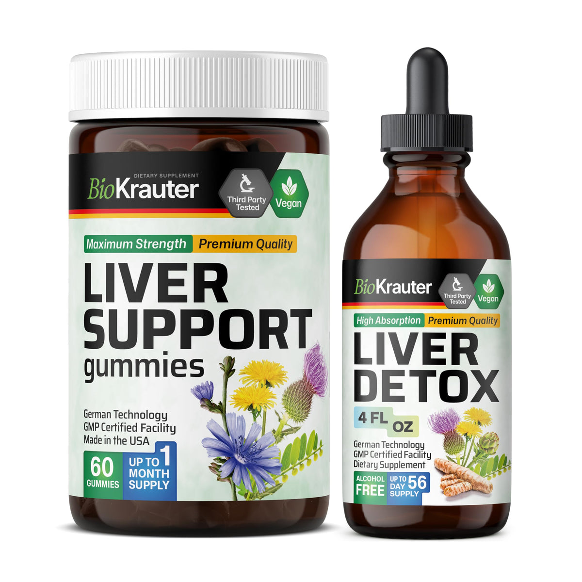 Liver Support 60 Gummies & Liver Detox Tincture 4 Fl. Oz. N753305