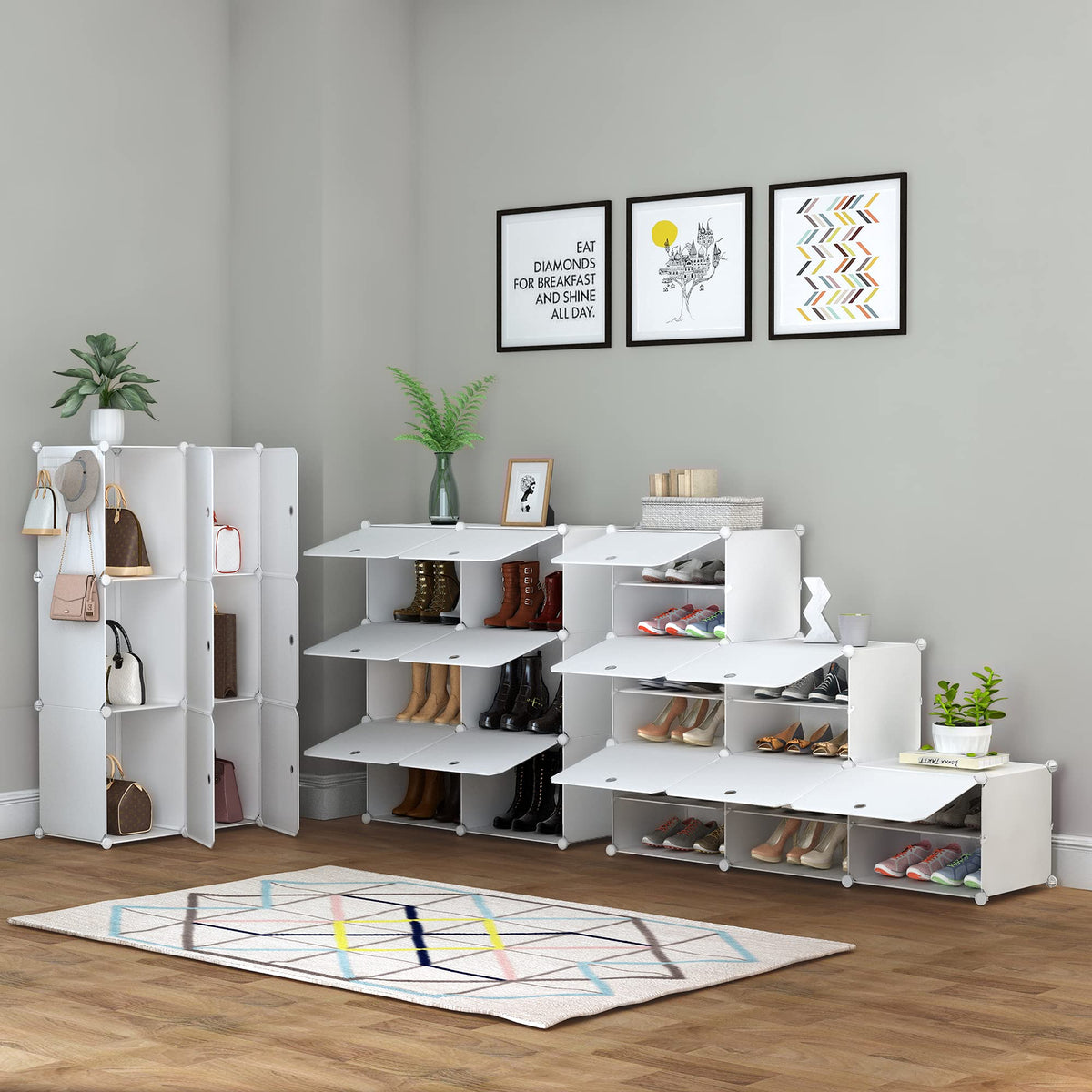 24 Pair Modular Shoe Rack Organizer U1930