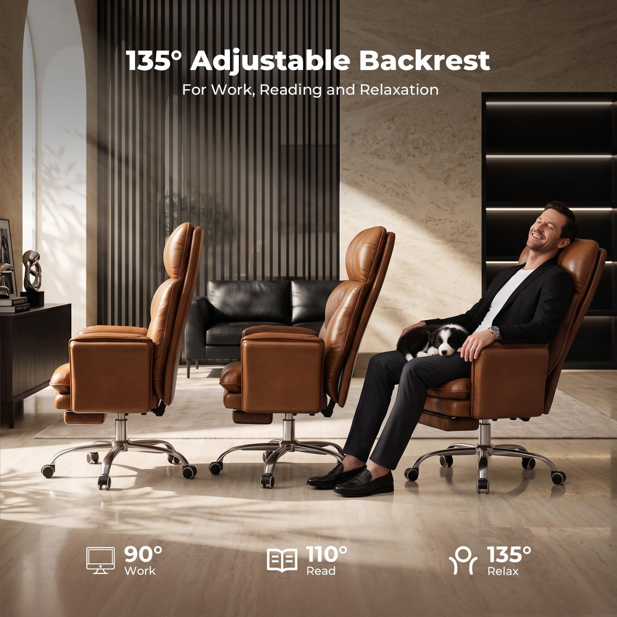 Big and Tall Office Chair with Flip Armrests M2802