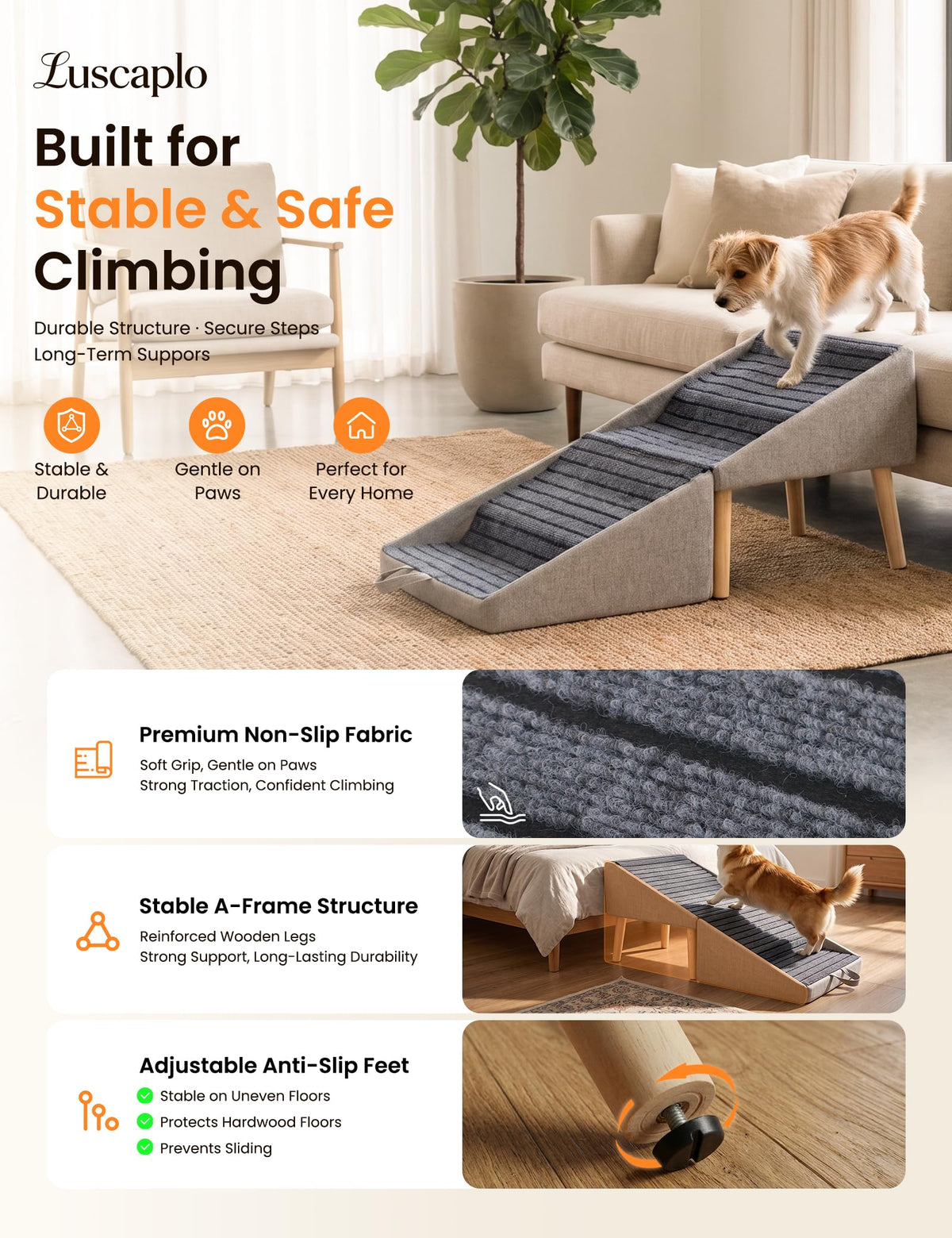 Dog Ramp and Pet Stairs 19" H H866588