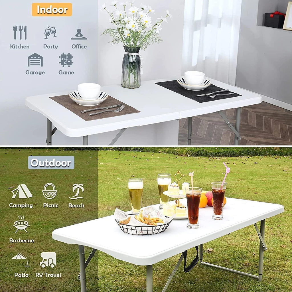 4 Foot Portable Heavy Duty Plastic Folding Table T232