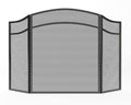 3 Panels Fireplace Screen with Arch Frame Black G95618