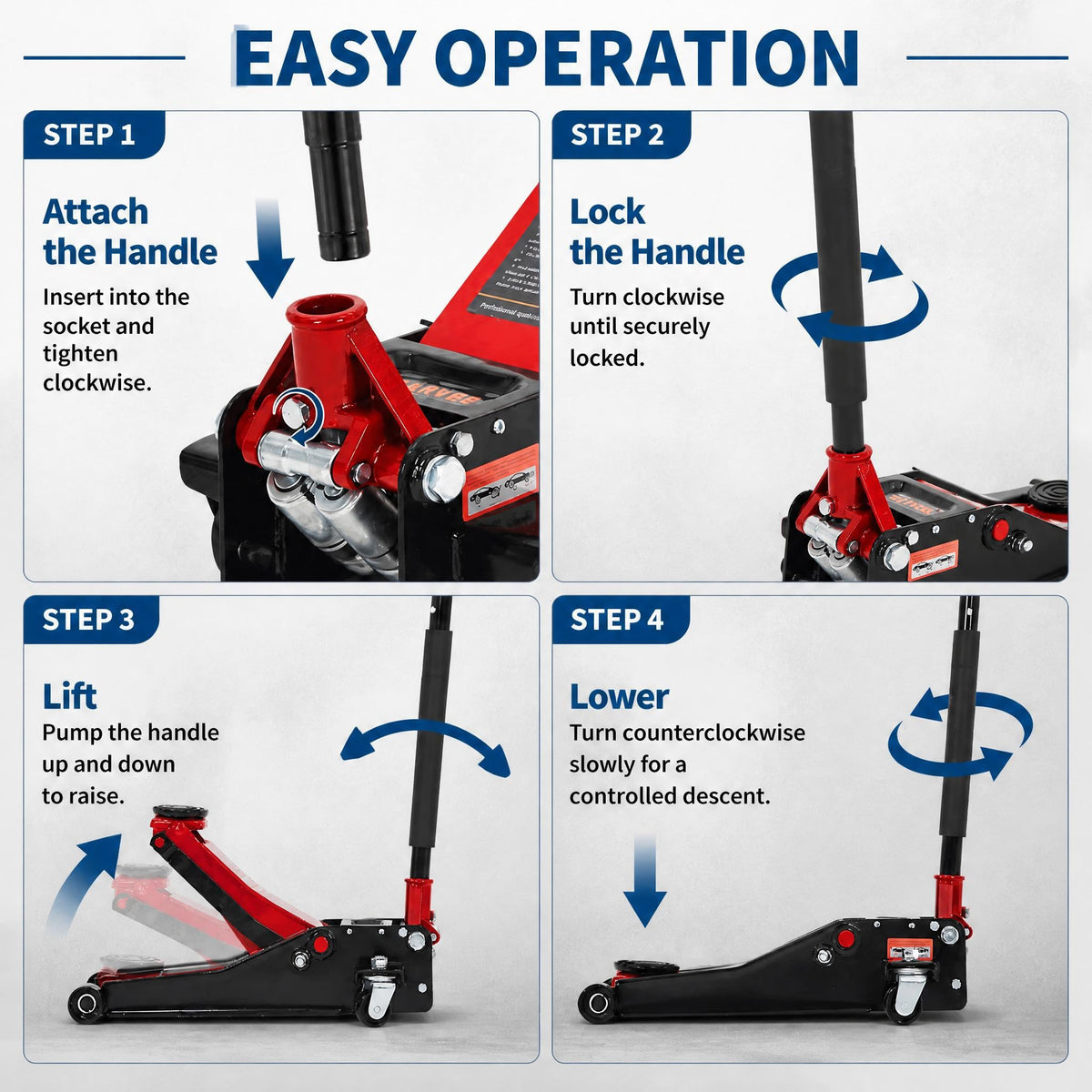 3 Ton Low Profile Steel Hydraulic Floor Jack K33244