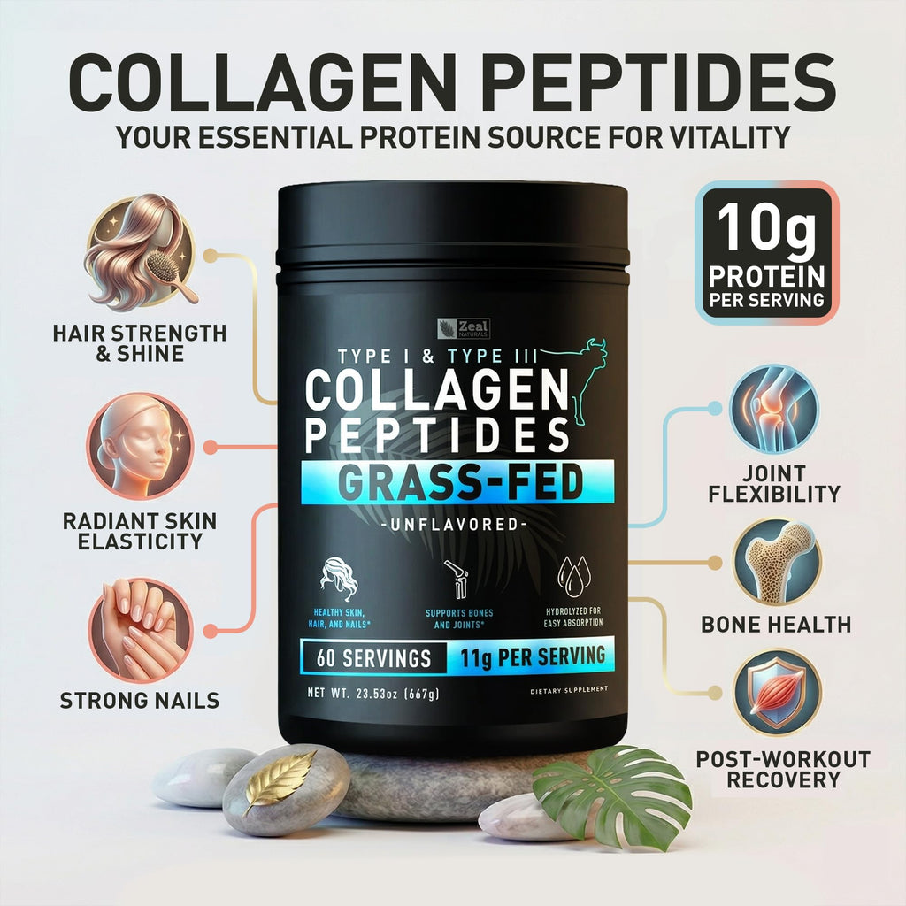 Hydrolyzed Collagen Peptides Powder, 10g Protein, Unflavored, 23.53 oz P43000