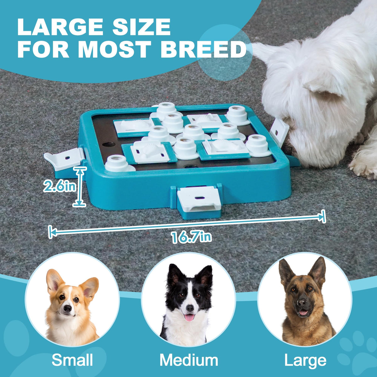Dog Puzzle Toy Large Size Adjustable Levels Food Treat Game G390