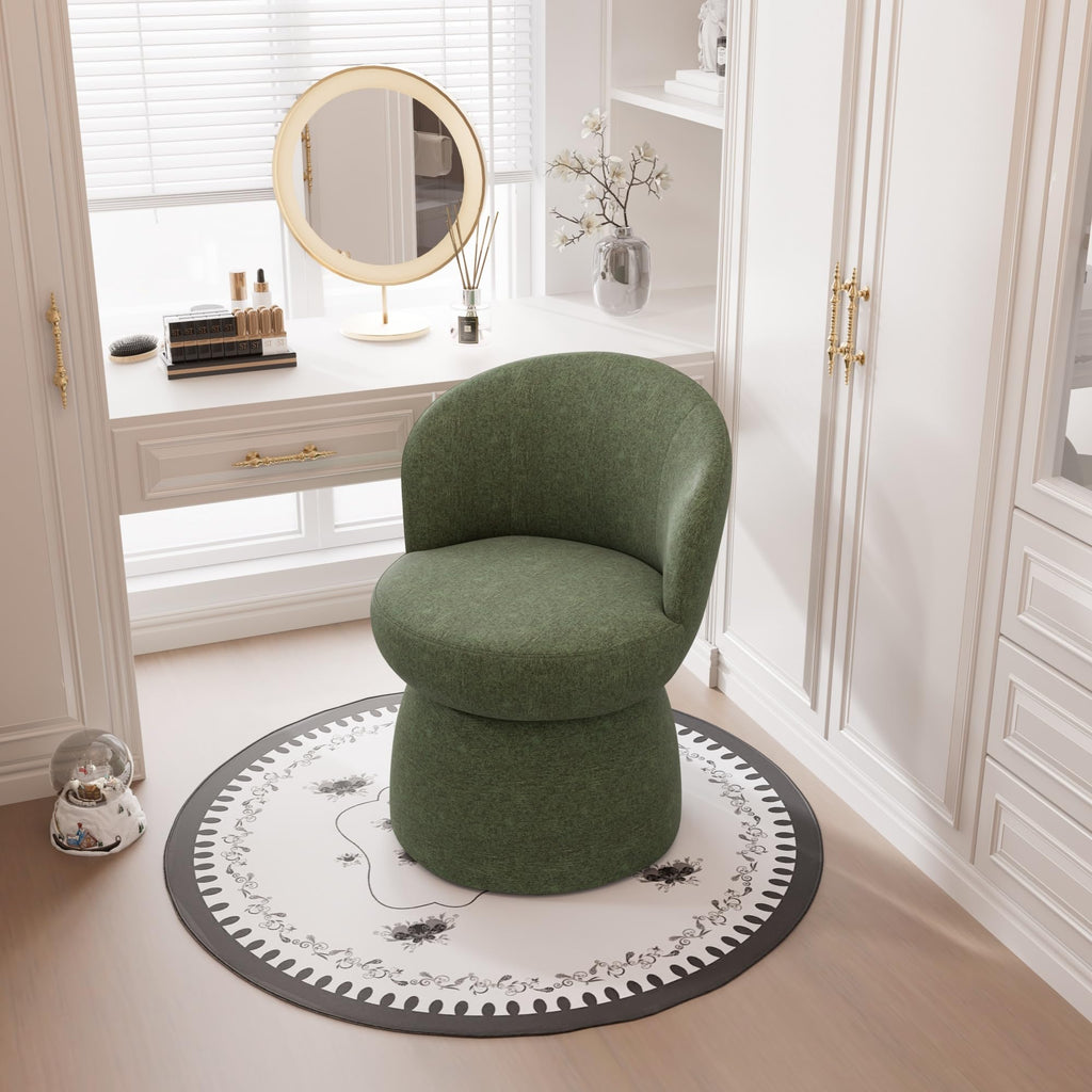 Green Boucle Fabric Swivel Accent Chair Set of 2 W161448