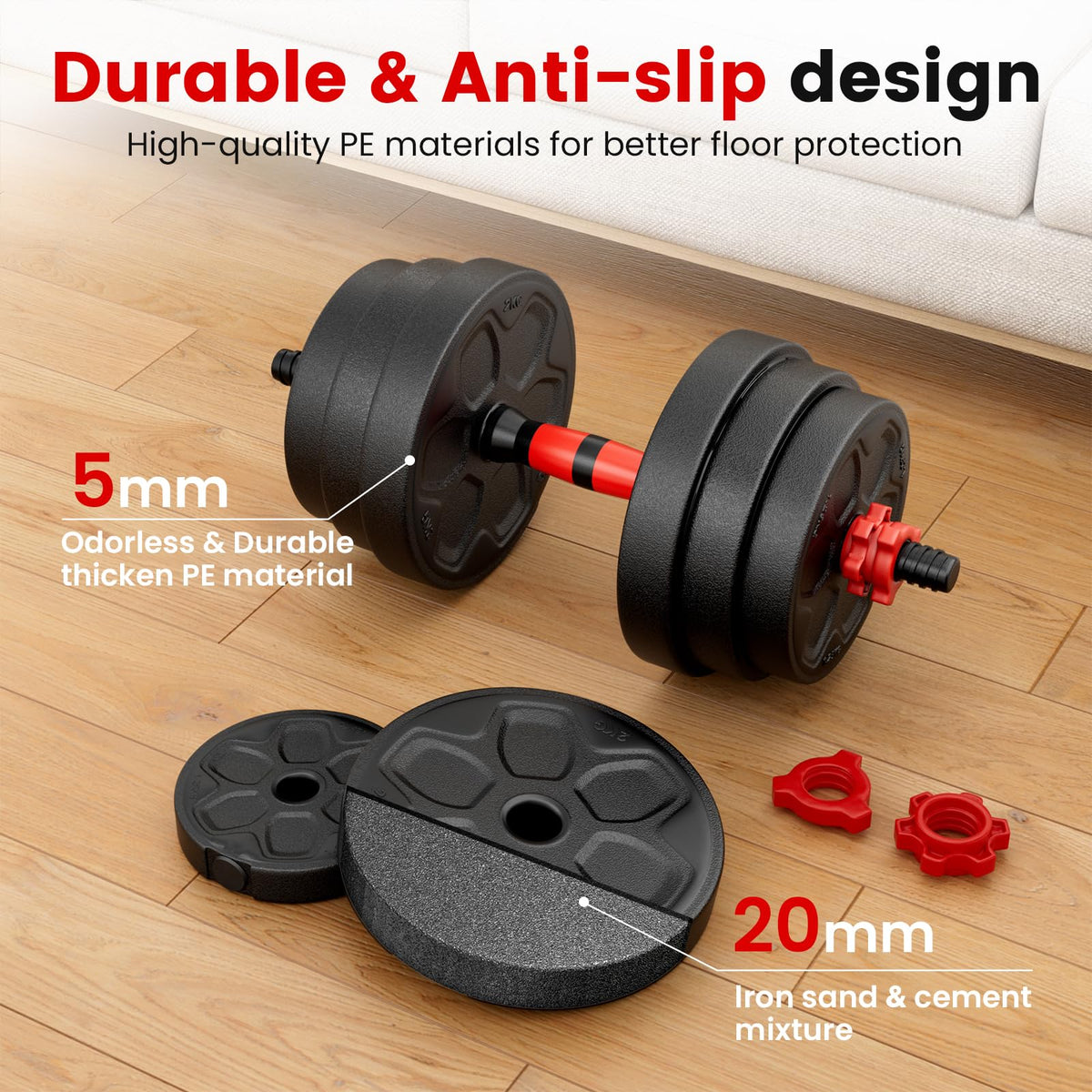 Adjustable 5-in-1 Dumbbell Set with Connector C788