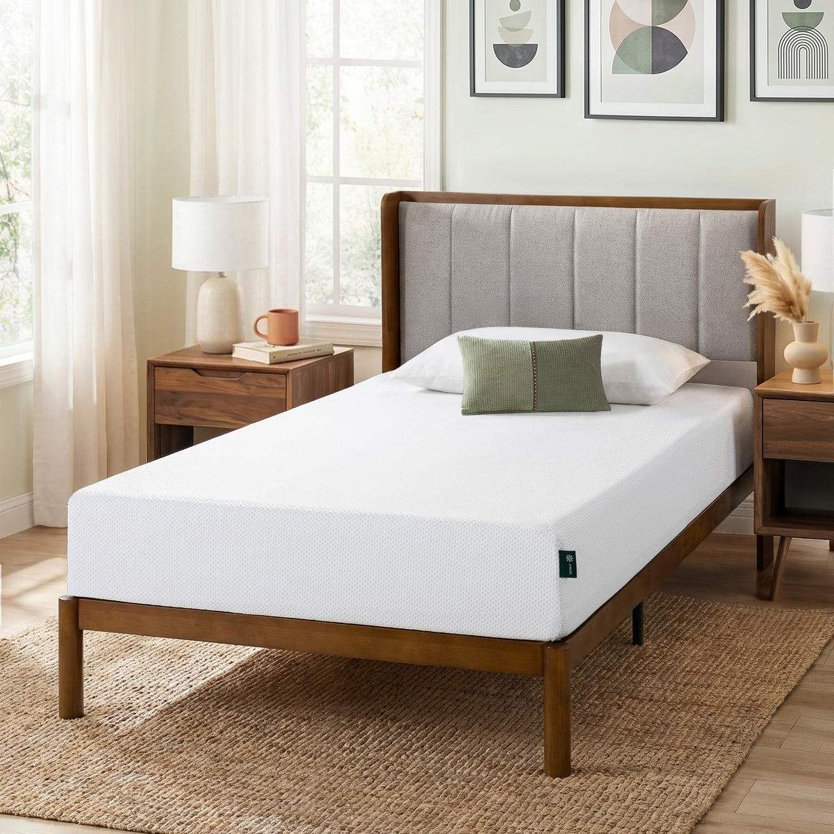 8 Inch Green Tea Cooling Gel Memory Foam Mattress Twin Q9364