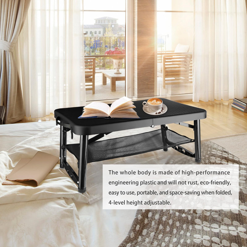 Black 4 Foot Folding Table and Stool V4269