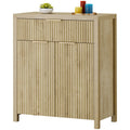 Natural Oak Storage Cabinet with Adjustable Shelves W790