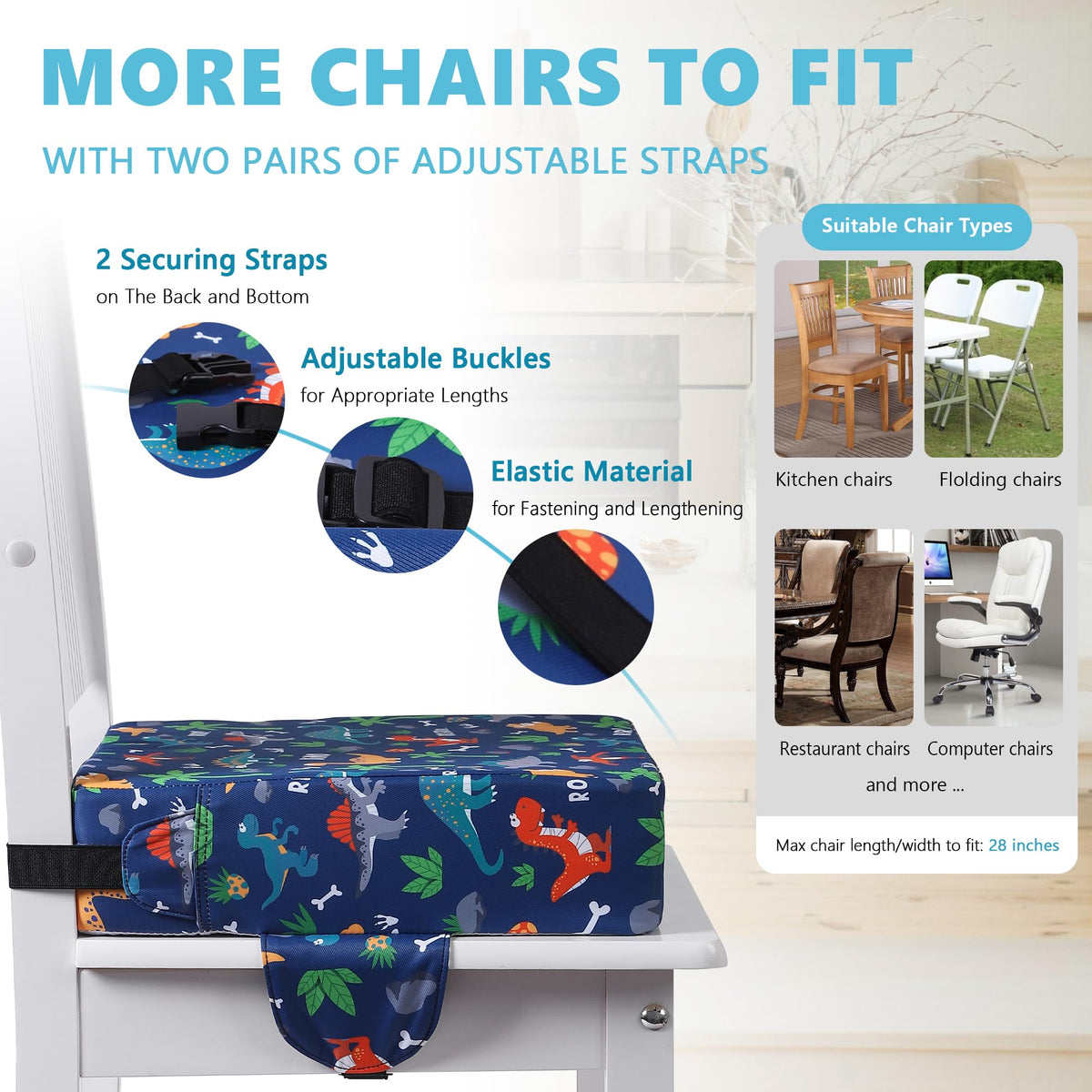 Toddler Booster Seat with Adjustable Straps P888