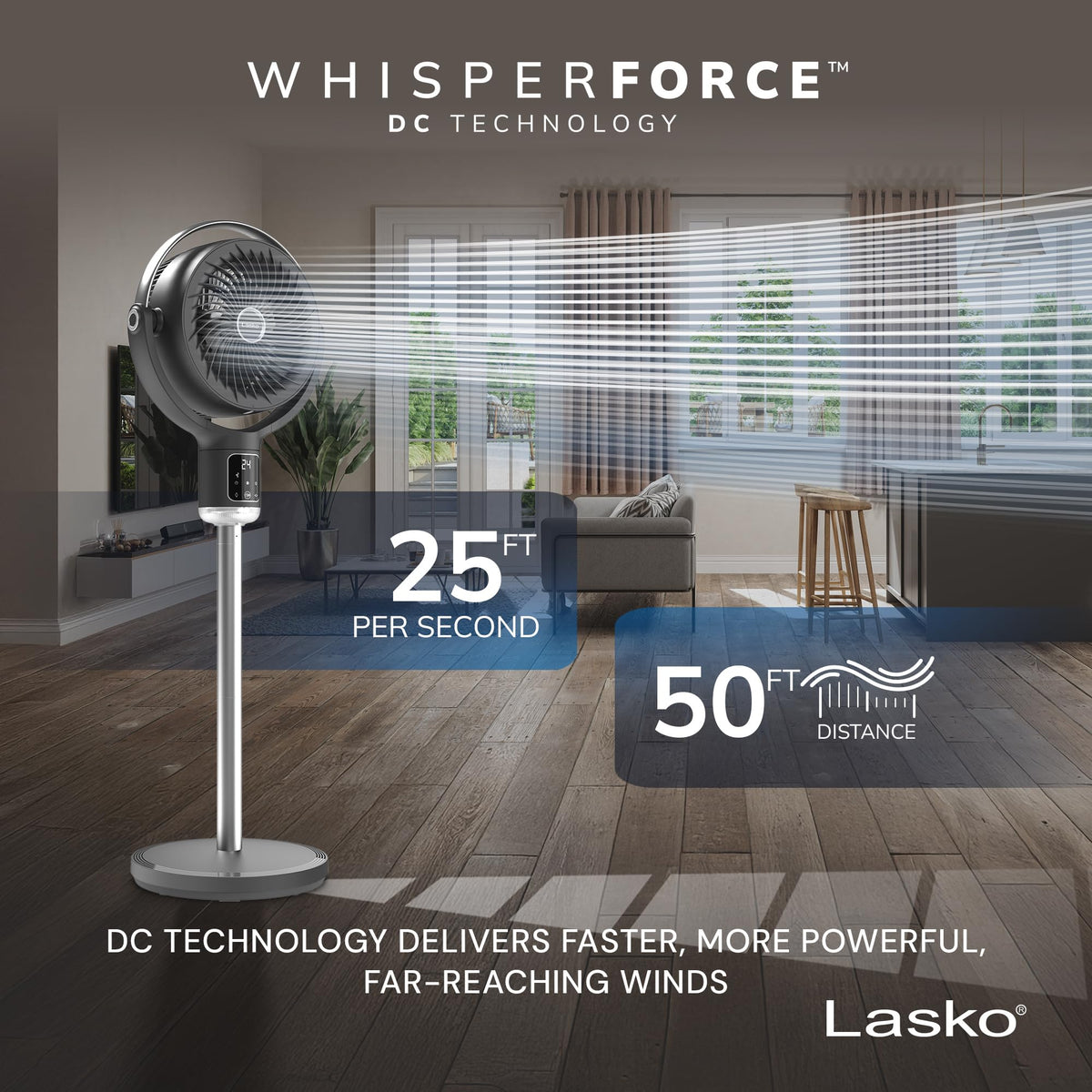 Pedestal Fan with Remote Control, Adjustable Height, Night Light, Gray C167