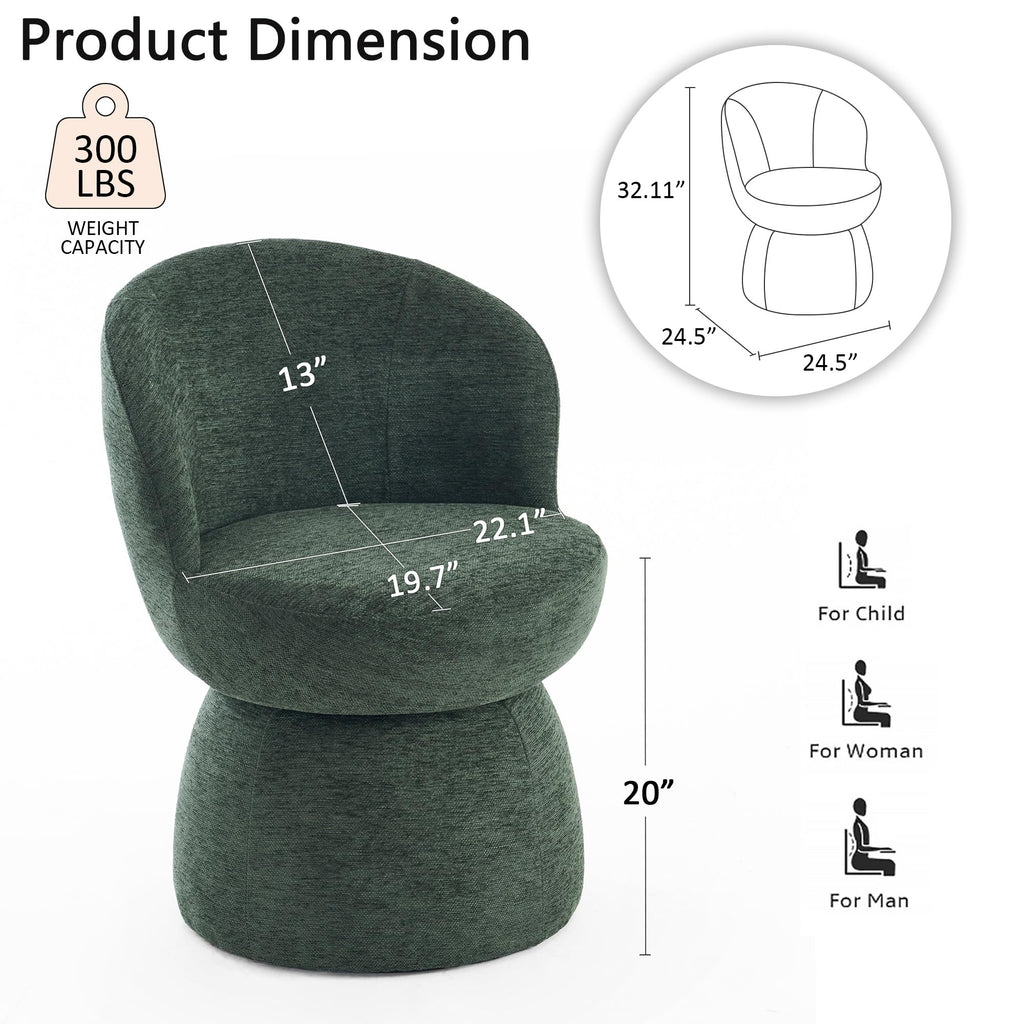 Green Boucle Fabric Swivel Accent Chair Set of 2 W161448
