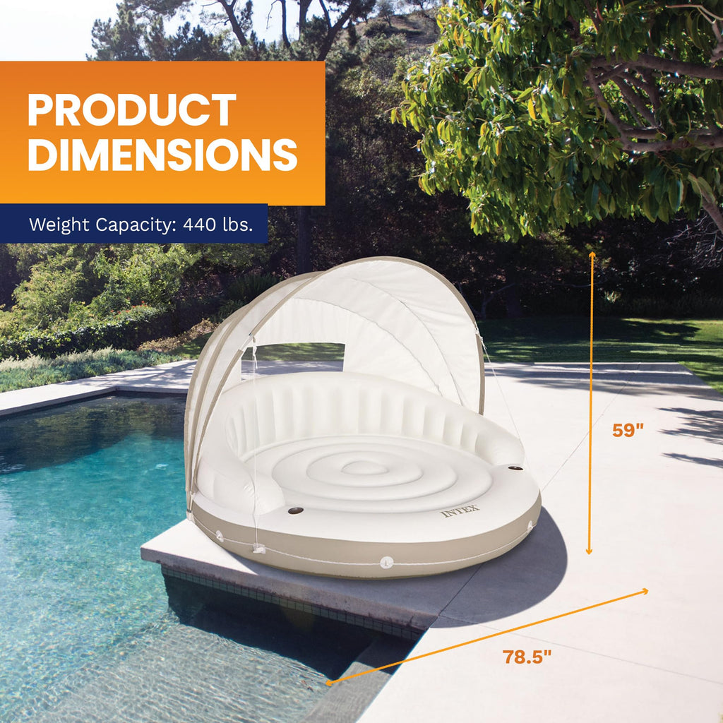 Inflatable Pool Float Lounge with Sunshade G71859