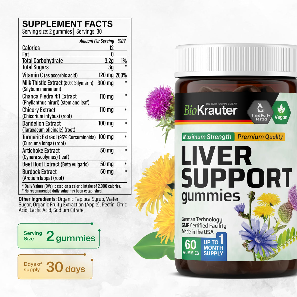 Liver Support 60 Gummies & Liver Detox Tincture 4 Fl. Oz. N753305