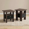 Brown 3-Tier Square Side Table Set of 2 I296024