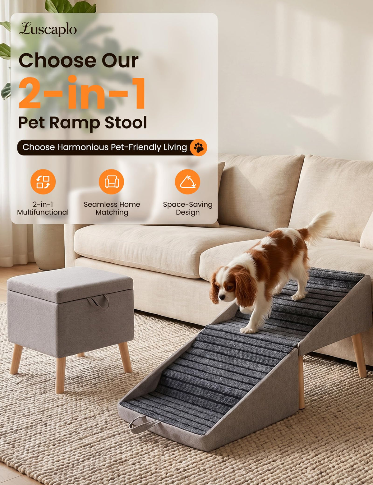 Dog Ramp and Pet Stairs 19" H H866588