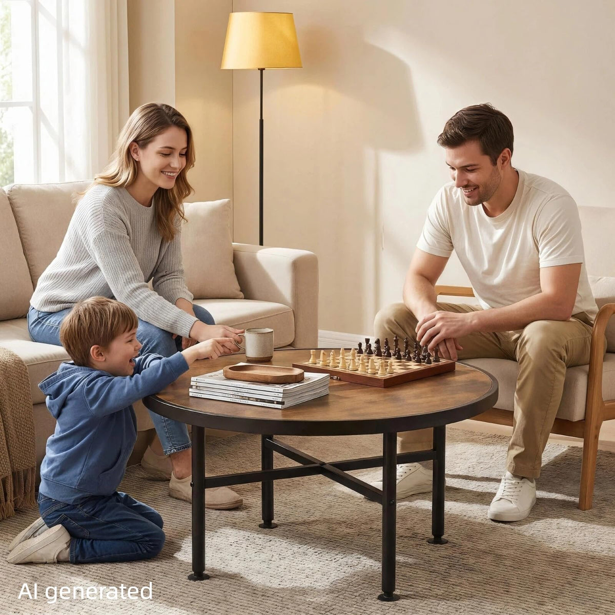 Round Wood Coffee Table F2342