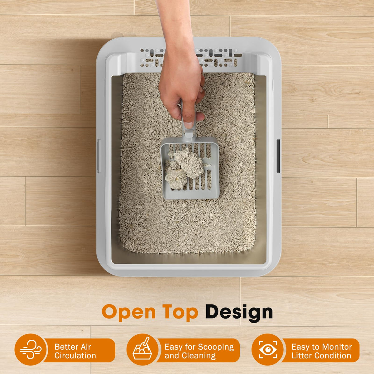 Stainless Steel Litter Box with Lid V547693