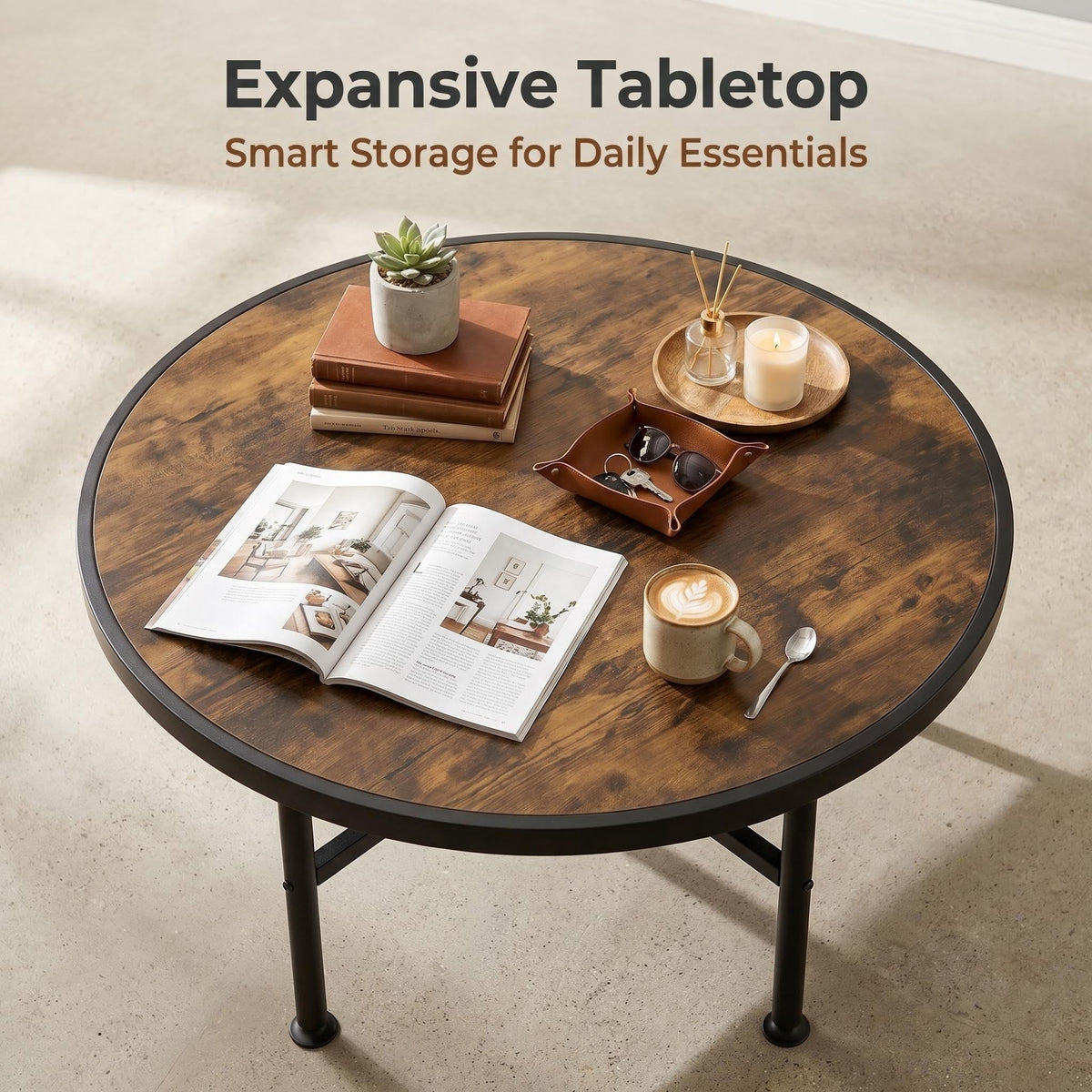 Round Wood Coffee Table F2342