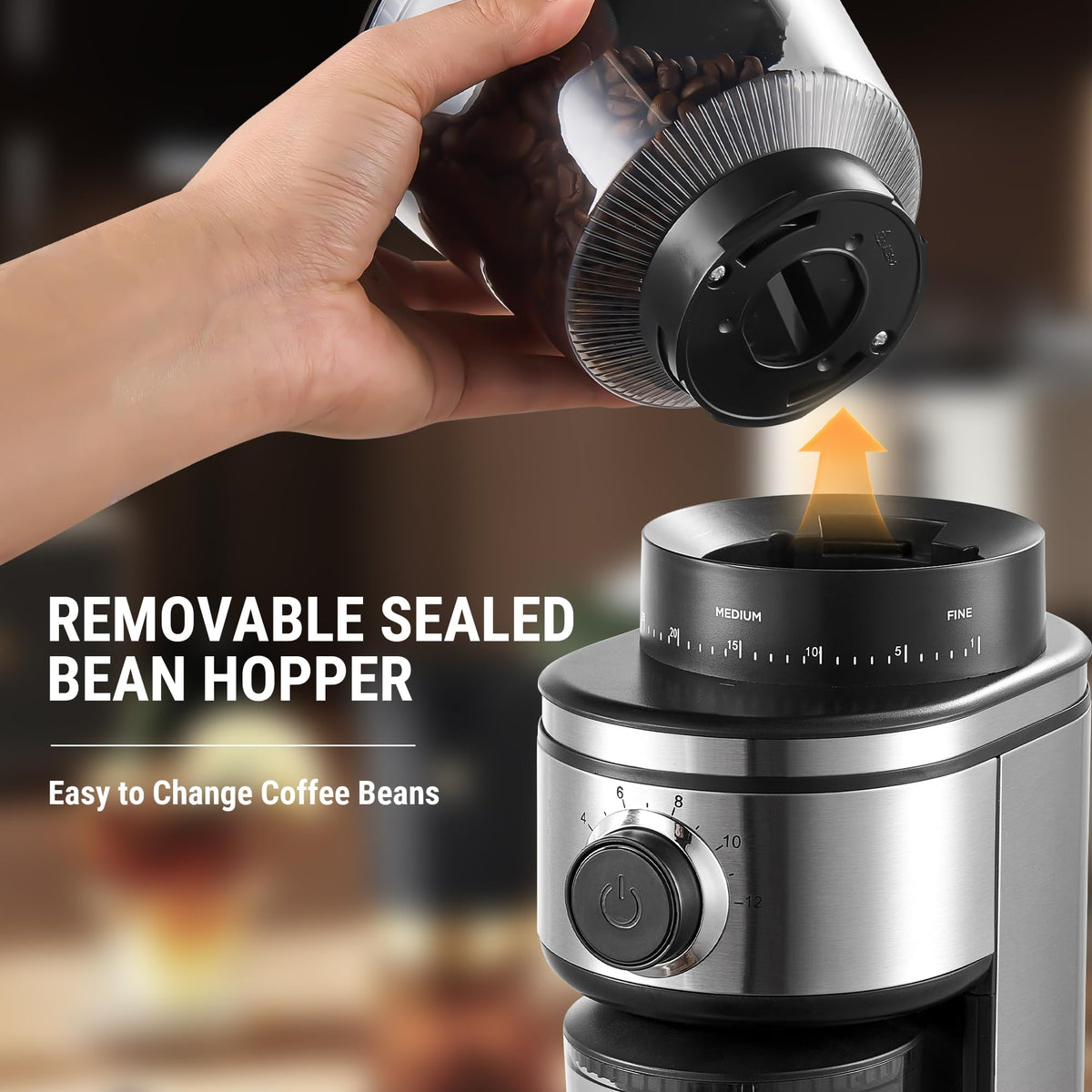Electric Conical Burr Coffee Grinder with 30 Grind Settings Q7091