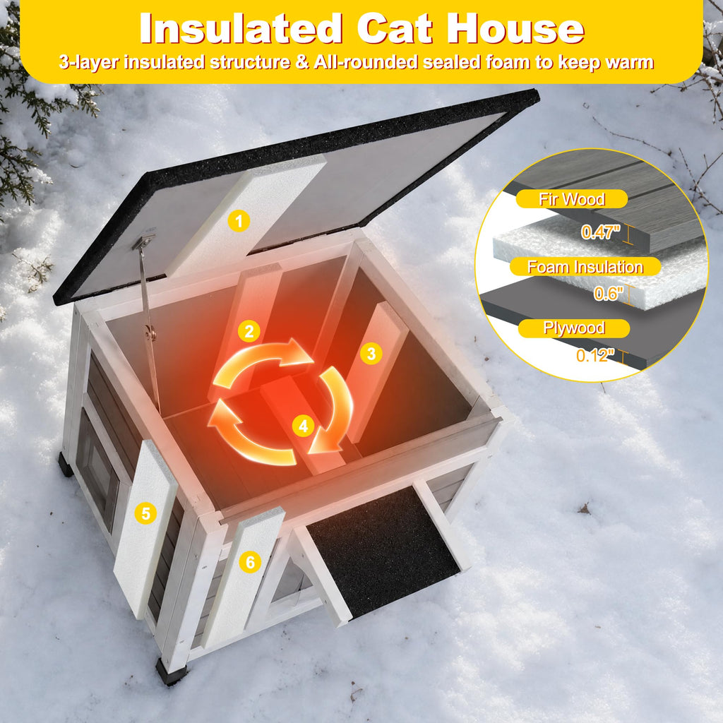 Insulated Outdoor Cat House T903