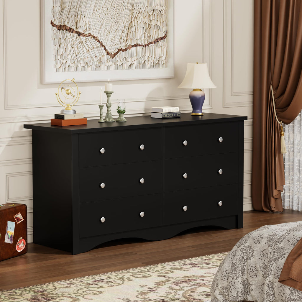 Black 6 Drawer Dresser K90411