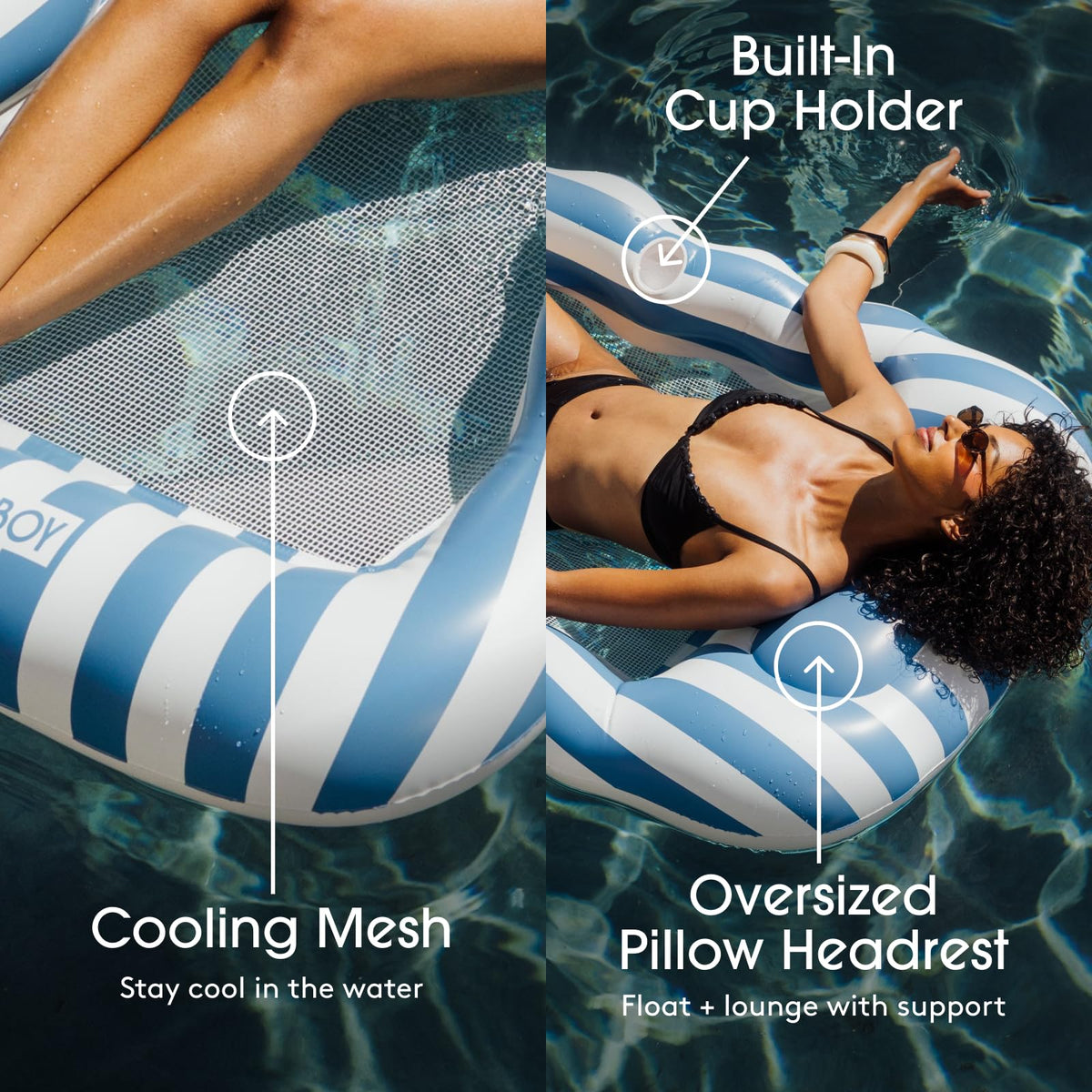 Striped Mesh Pool Lounger Q1157