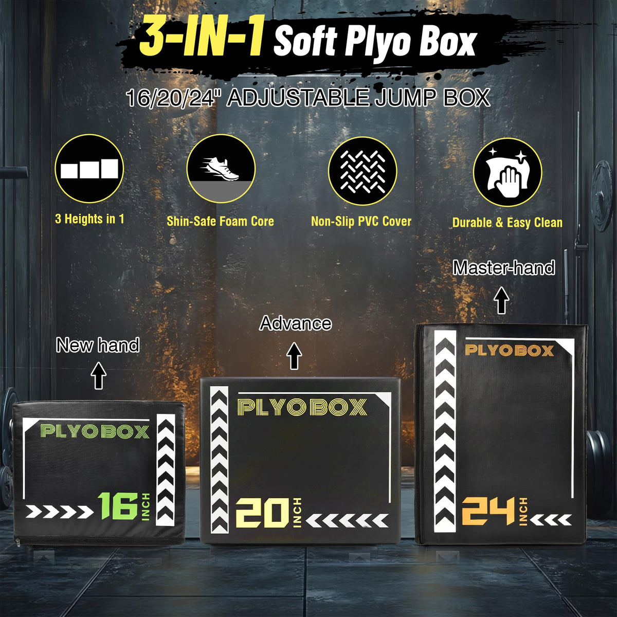 3-in-1 Foam Plyometric Jump Box L671