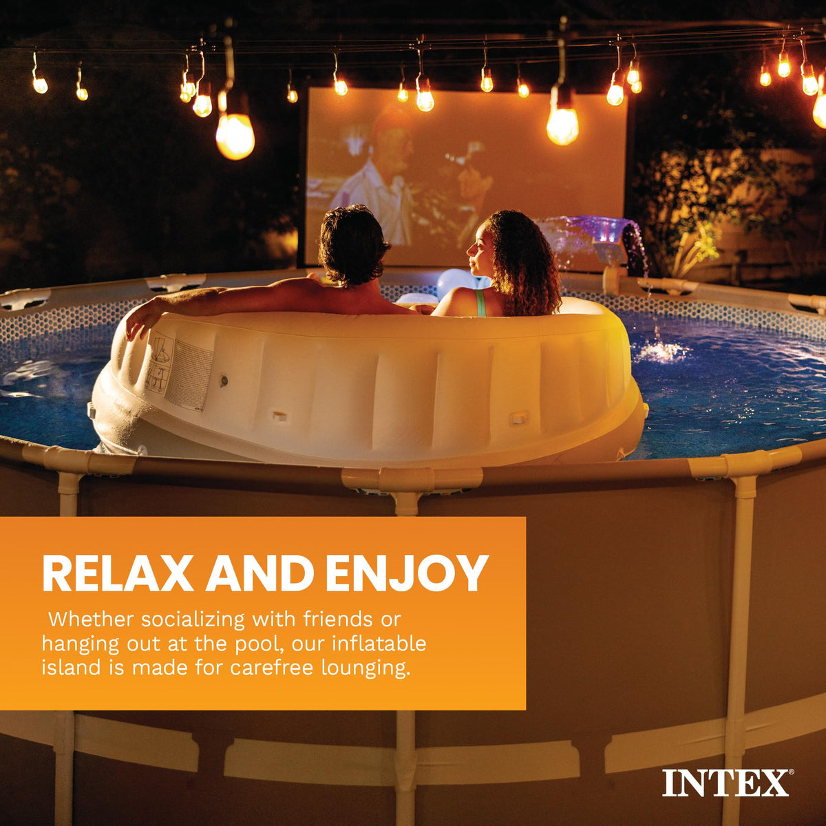 Inflatable Pool Float Lounge with Sunshade G71859