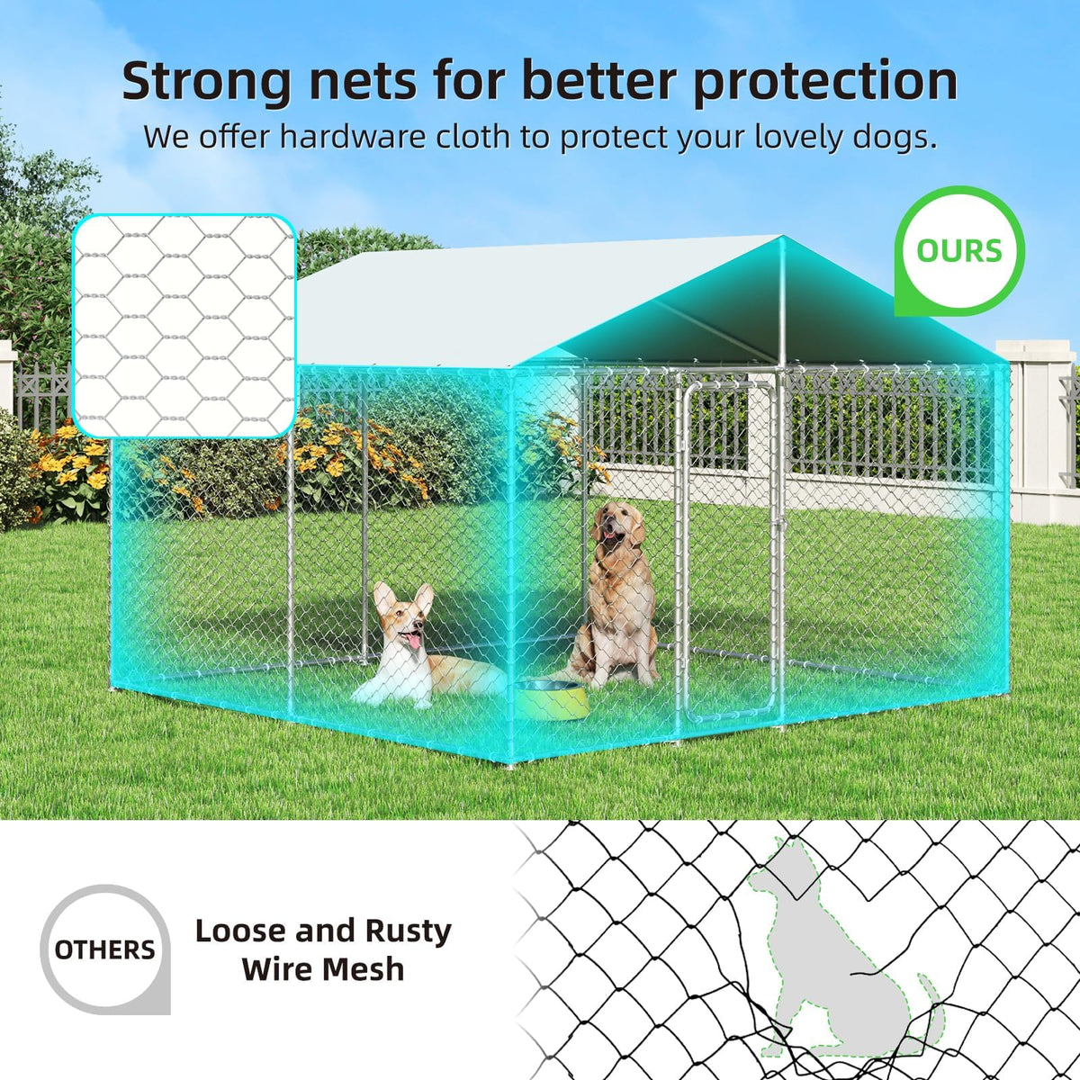 10'x10' Heavy Duty Outdoor Dog Kennel L378