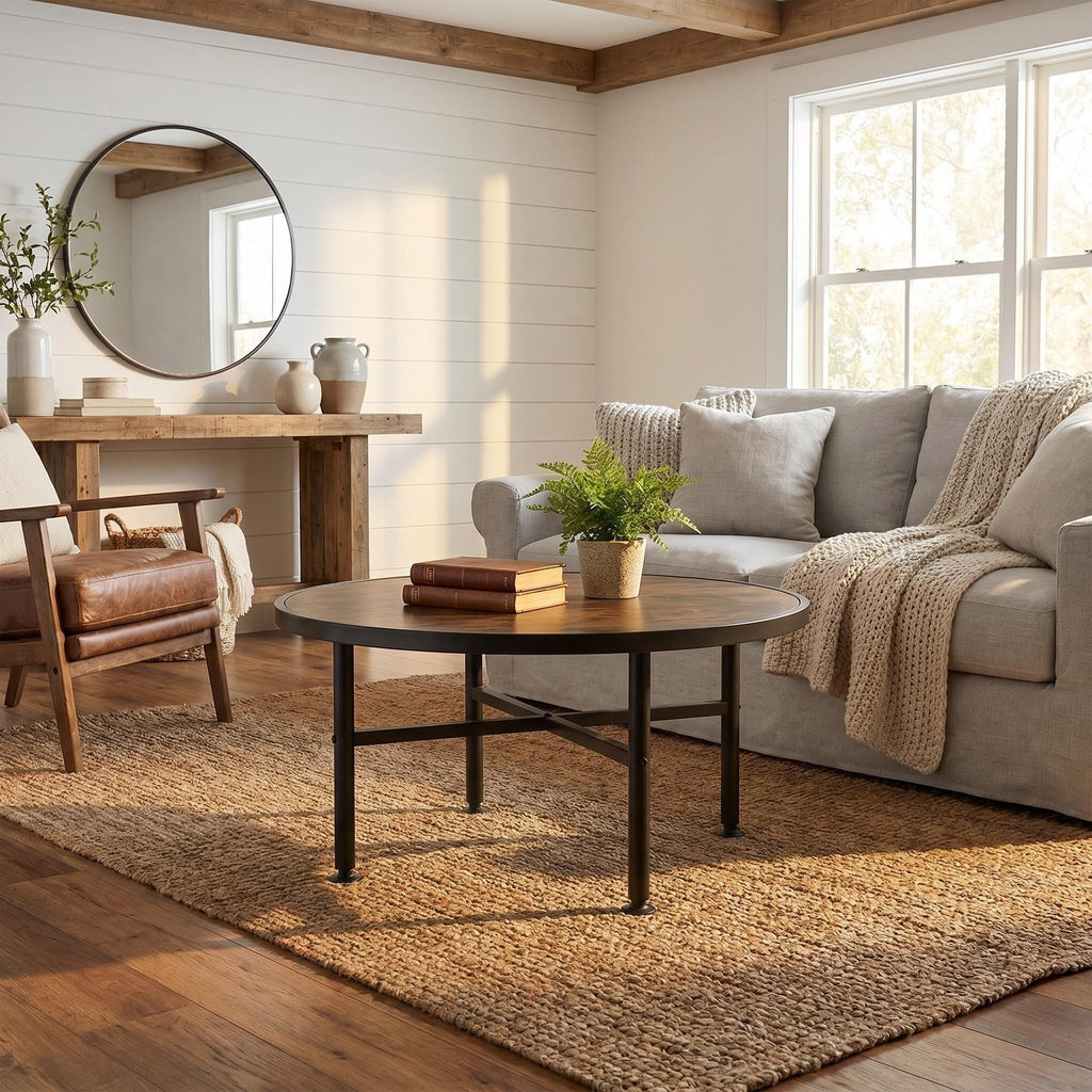 Round Wood Coffee Table F2342
