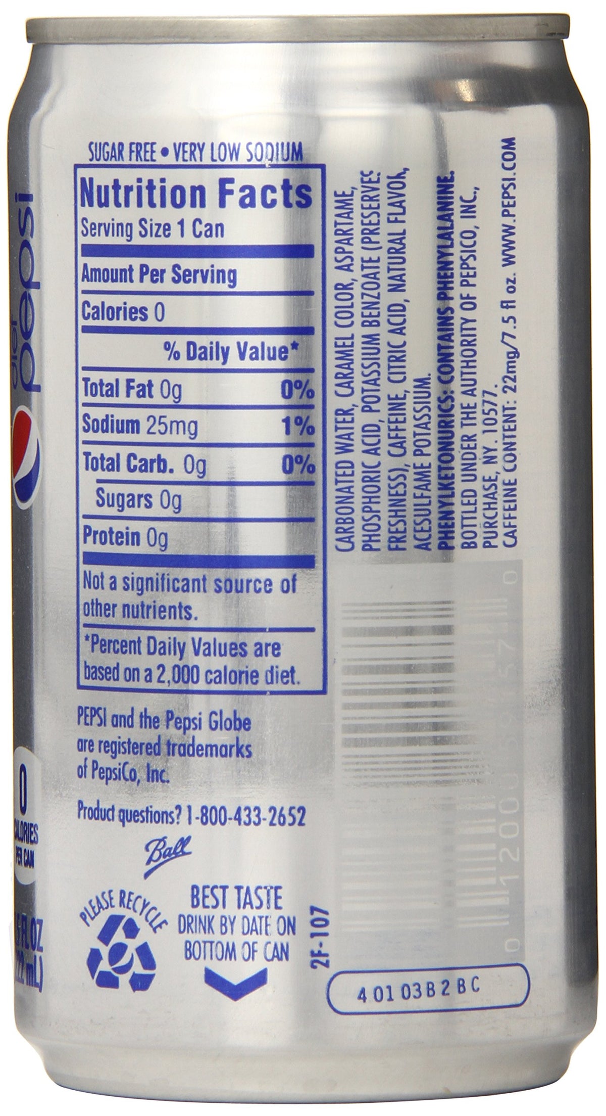 Diet Pepsi 7.5 Fl Oz Mini Cans 24 Pack D91399