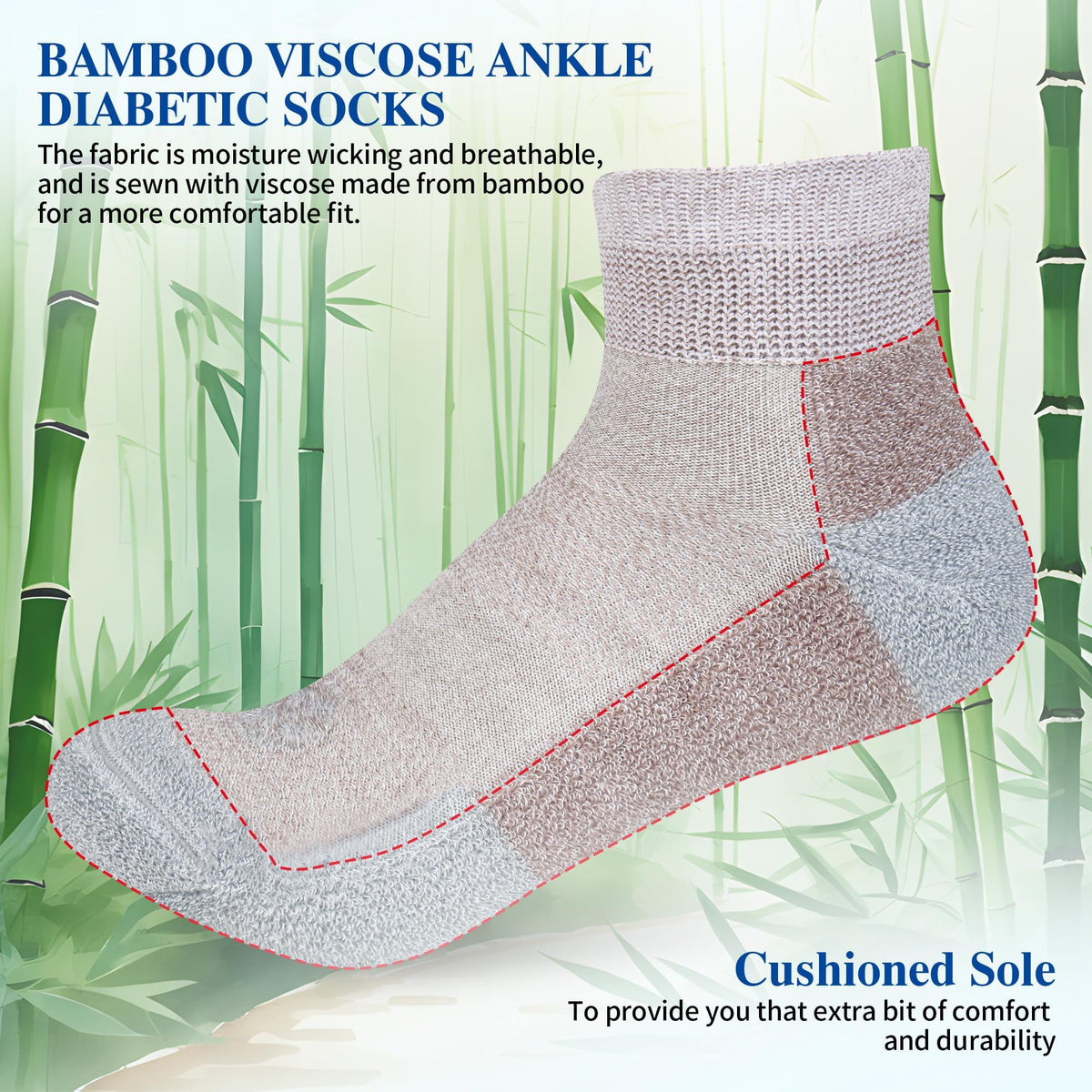 Diabetic Socks for Men, 12 Pairs Ankle & Low Cut Size 9-15 S4196
