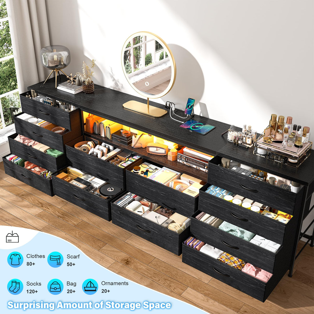 12 Drawers Dresser TV Stand A9573