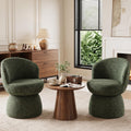 Green Boucle Fabric Swivel Accent Chair Set of 2 W161448